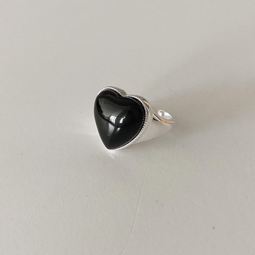 Oravi Jewelry Black Agate Ring Oravi Jewelry 