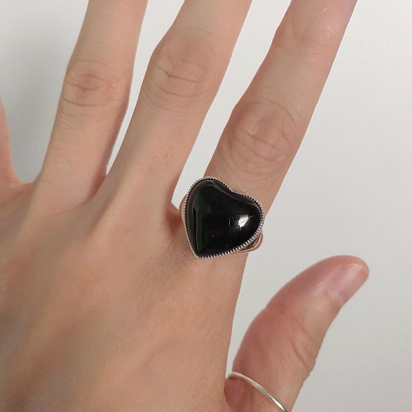 Oravi Jewelry Black Agate Ring Oravi Jewelry 
