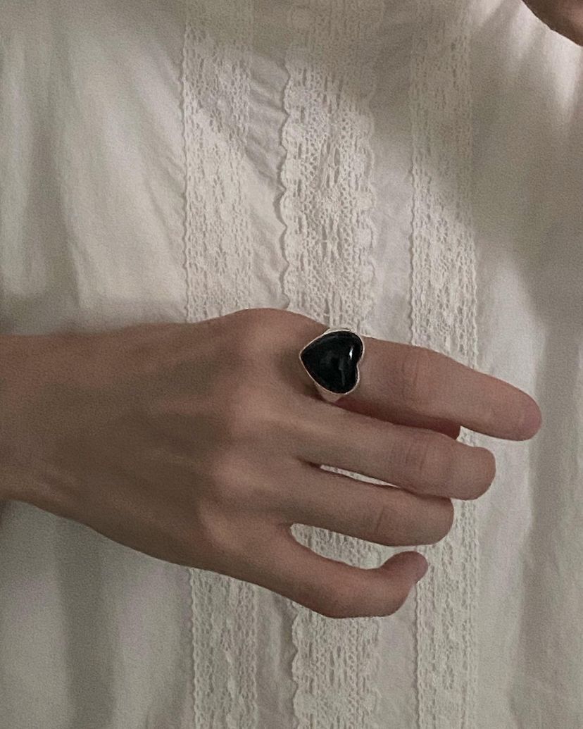 Oravi Jewelry Black Agate Ring Oravi Jewelry 