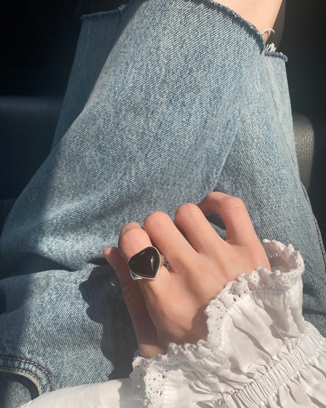 Oravi Jewelry Black Agate Ring Oravi Jewelry 